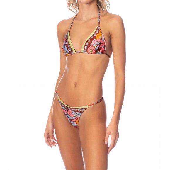 NEW MAAJI pattern scope balmy sliding triangle bikini top in multi - Picture 1 of 2